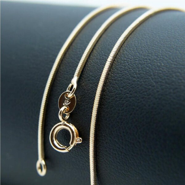 18k Gold F 46cm 18'' snake smooth necklace 1mm solid chain for pendant AUS MADE