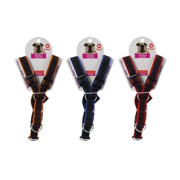 3x Paws & Claws Premium Dog Harness 50-70cm Reflective Adjustable Strap Assort.