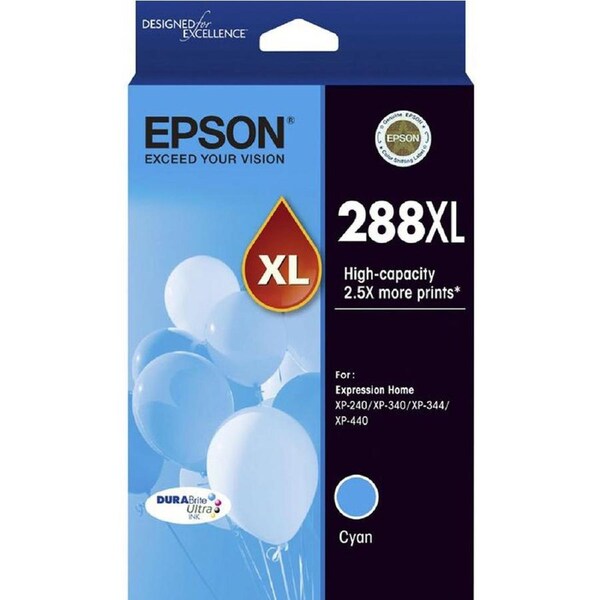 Epson 288XL Cyan Ink Cartridge XP-240 XP-340 XP-344 XP-440 T306292