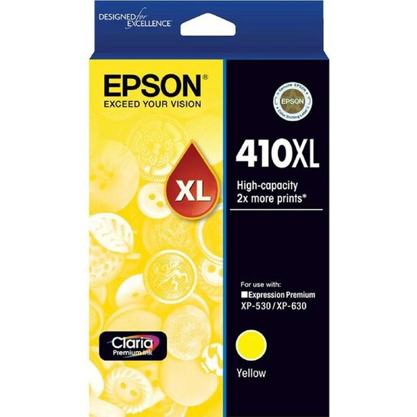 Original Epson 410XL Yellow Ink Cartridge Toner XP-530 XP-630 T340492