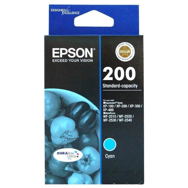 Original Epson 200 Cyan ink T200292 XP-100 XP-200 XP-300 XP-310 XP-400 XP-410 WF-2510 WF-2520 WF-2530 WF-2540