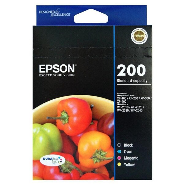 Epson 200 Ink Value Pack T200692 XP-100 XP-200 XP-300 XP-310 XP-400 XP-410 WF-2510 WF-2520 WF-2530 WF-2540