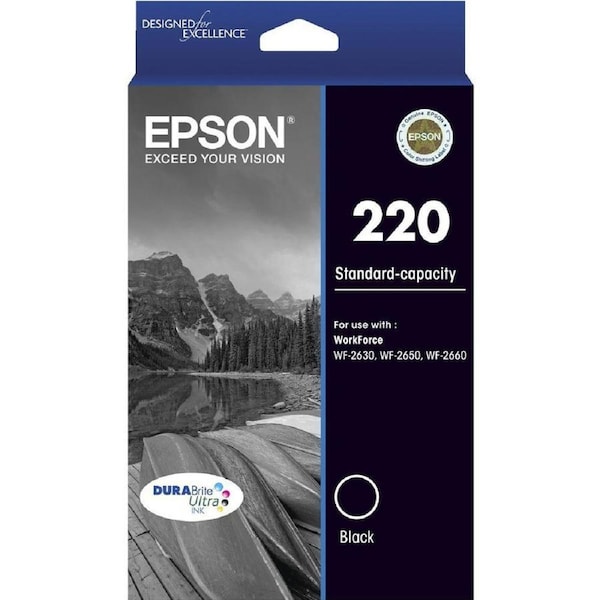 Original Epson 220 Black Ink Cartridge WF-2630 WF-2650 WF-2660 T293192