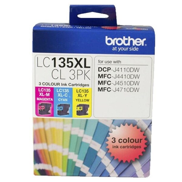 Original Brother LC135XLCL3PK Colours Value Pack Ink Cartridge LC-135XL