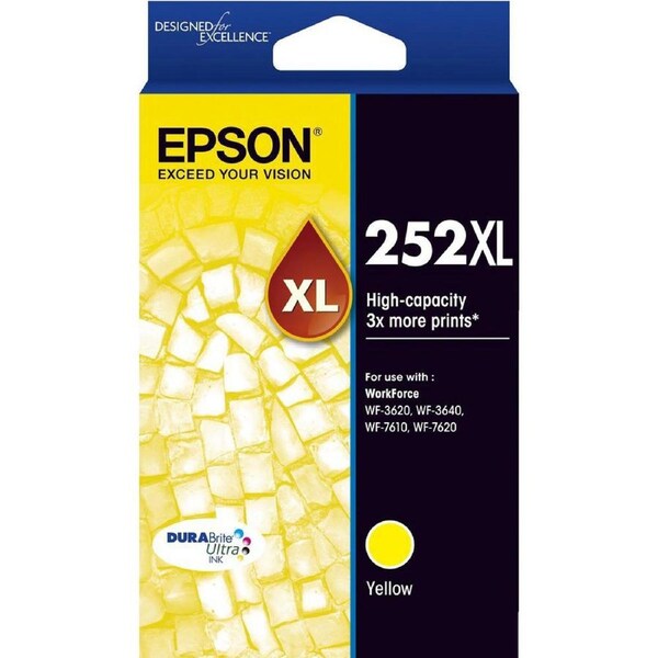 Original Epson 252XL Yellow High Capacity Ink Cartridge Toner T253492