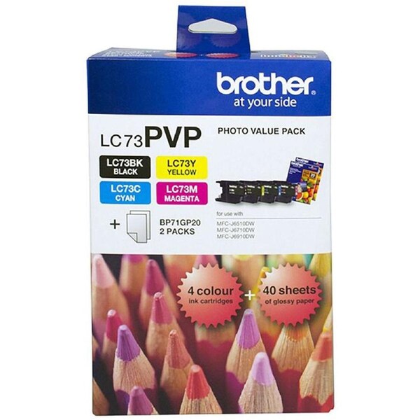 Original Brother LC73PVP LC-73 4 Colours Value Pack Ink Cartridge Toner