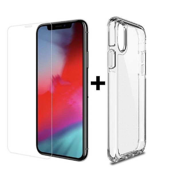 Apple iPhone XR clear case cover and 4H anti-scratch front screen protector
