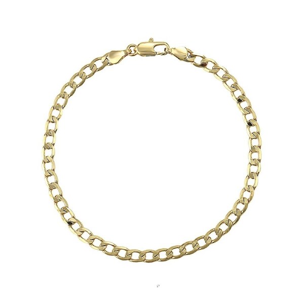 18k Gold F 26cm 10'' Bangle Bracelet 4mm Solid Curb Link Chain