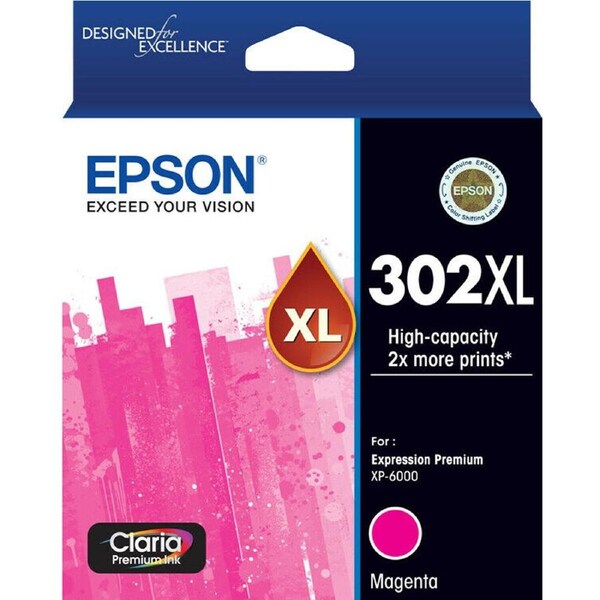 Original Epson 302XL Magenta Ink Cartridge Toner Claria Premium T01Y392