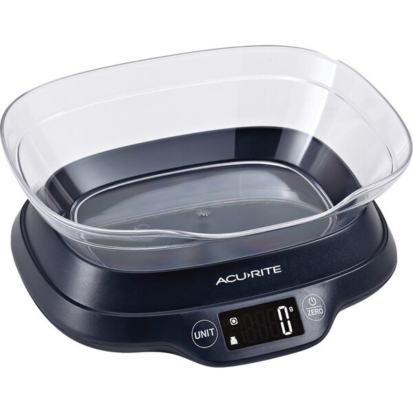 Acurite Black Digital Scale with Bowl & Backlight 5kg