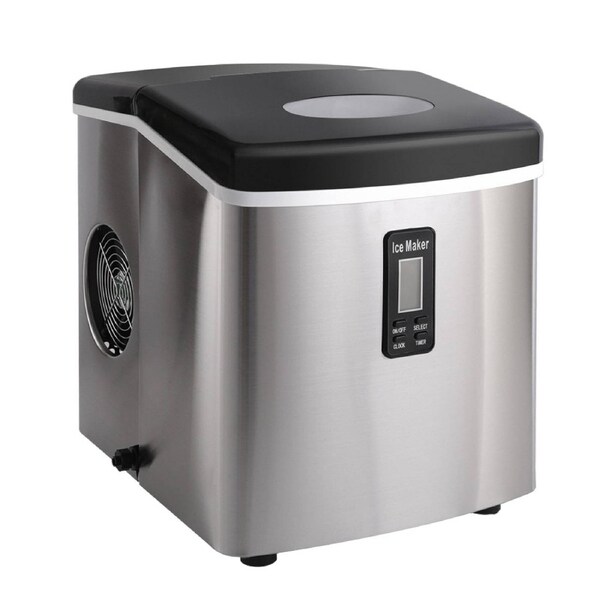 Stainless Steel Portable 3.2L Ice Cube Maker - Silver