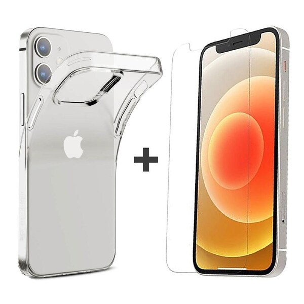 Apple iPhone 12 Mini Clear Case Cover and Anti-scratch Front Screen Protector