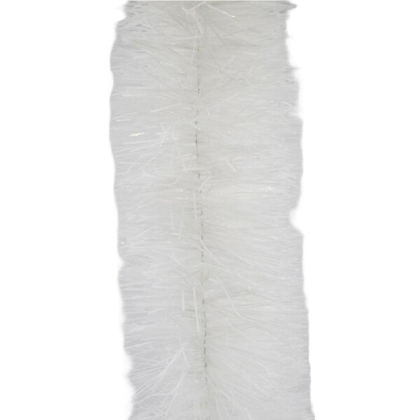 5m WHITE Christmas Tinsel 100mm wide