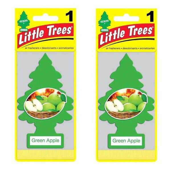 2 Pack x Little Trees Air Freshener - Green Apple