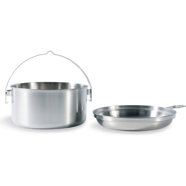 Tatonka Kettle Camping Pot & Pan Set 4.0L Stainless Steel/Lightweight Food