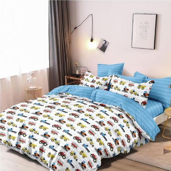 Transport Design Kids/Boys/Girls Quilt/Duvet/Doona Cover Set Double