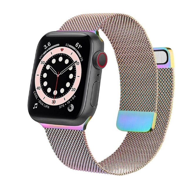 ZUSLAB Apple Watch Series 7 6 5 4 3 2 1 SE 2-Piece Style Steel Mesh Strap Band 42mm 44mm 45mm - Colorful