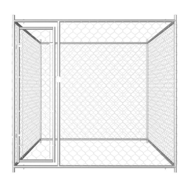 Outdoor Dog Kennel Garden Yard Puppy Enclosure Galvanised Steel Lockable Cage