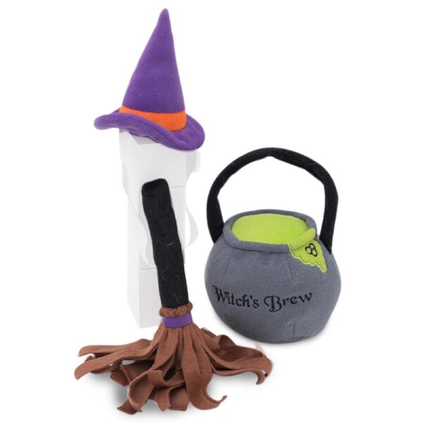 Zippy Paws Plush Squeaker Dog Toy - Halloween Costume Kit - Witch
