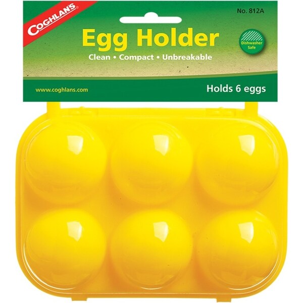 Coghlans Egg Holder/Container 6 Eggs Camping/Hiking Storage Carrier Case Yellow
