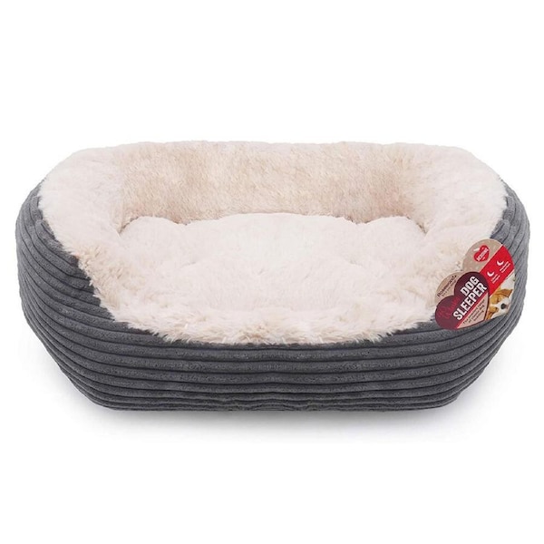 Rosewood 40 Winks Pet/Dog 51cm Bed Sleeper Jumbo Cord/Plush Sleep Cushion Grey