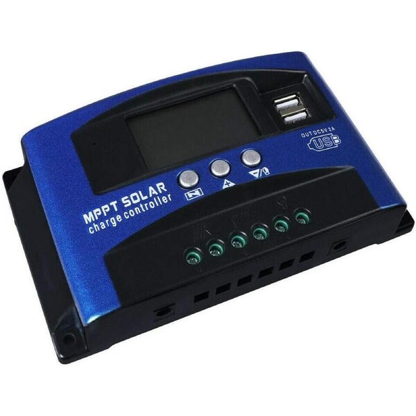 Ozoffer 40A Solar Panel Charge Controller 12V 24V Regulator Auto Dual USB Mppt (40A)