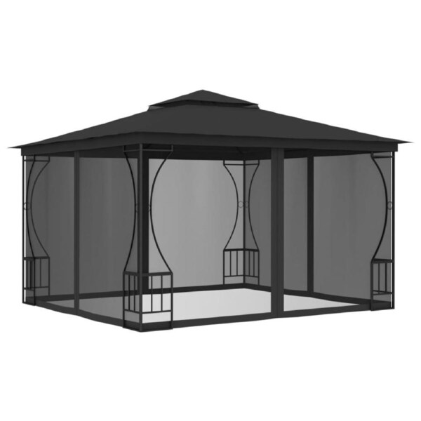 Gazebo with Nets 300x300x265 cm Anthracite vidaXL