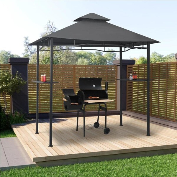 BBQ Gazebo 240x150x255 cm Anthracite Steel vidaXL