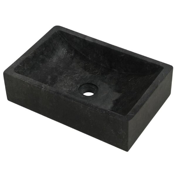 Black Marble Washroom Basin Rectangular Bathroom Sink Rustic Vanity Washbasin