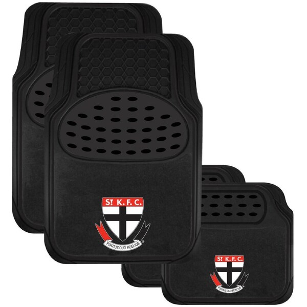 AFL Car Floor Mats - St Kilda Saints - Set Of 4 - Universal Size Fit