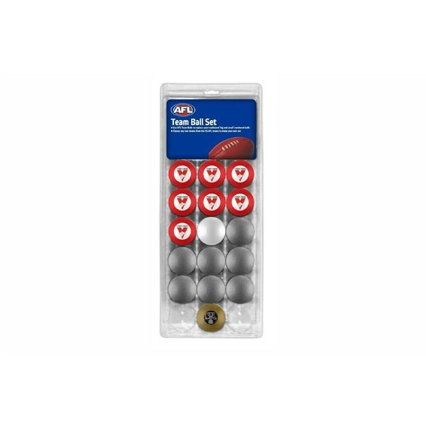 AFL Pool Snooker Billiards 16 Ball Full Set - Sydney Swans - Team Vs Colour