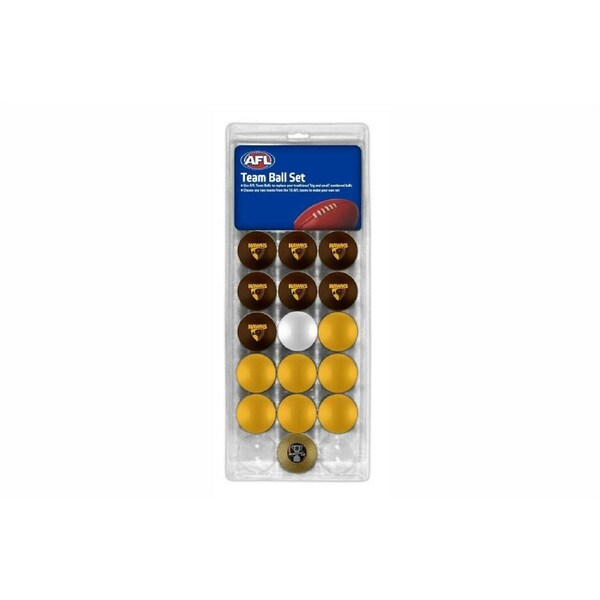 AFL Pool Snooker Billiards 16 Ball Full Set - Team Vs Colour - Hawthorn Hawks