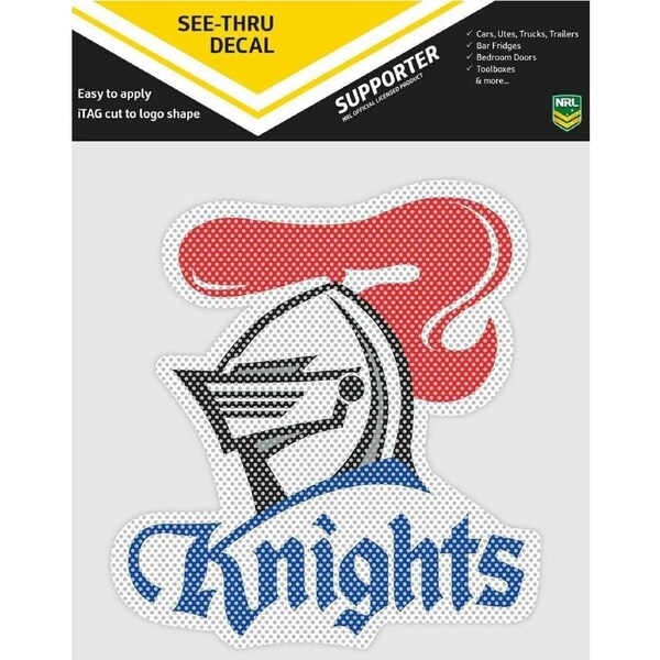 NRL Car UV Rated Decal Sticker - Newcastle Knights - Size 14-18cm - See Thru