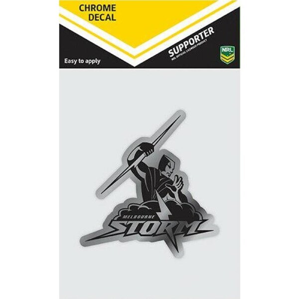 NRL Chrome Decal - Melbourne Storm - Car Sticker 12x12cm