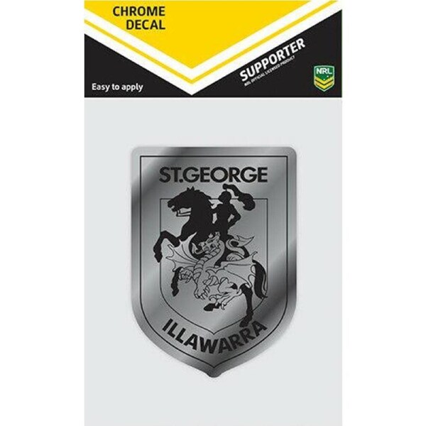 NRL Chrome Decal - St George Illawarra Dragons - Car Sticker 12x12cm