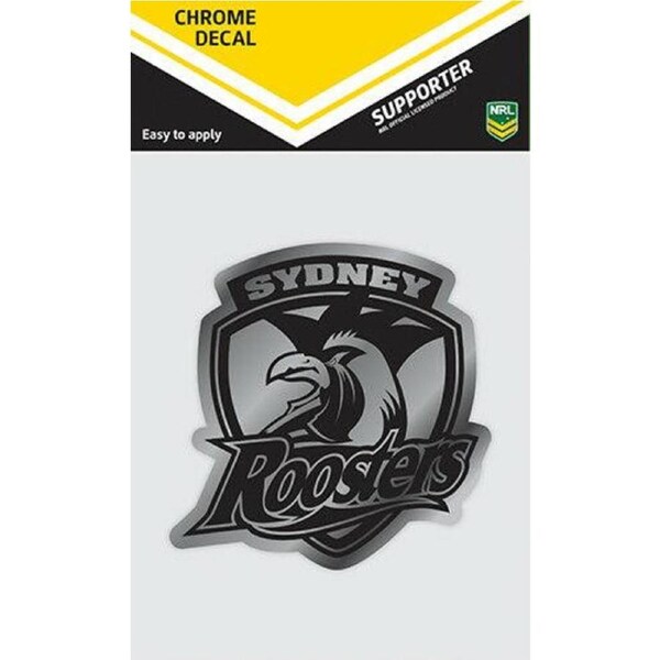 NRL Chrome Decal - Sydney Roosters - Car Sticker 12x12cm