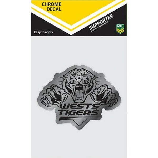 NRL Chrome Decal - West Tigers - Car Sticker 12x12cm