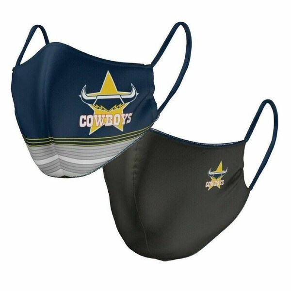 NRL Face Mask - North Queensland Cowboys - Reversible - Washable - Adult Large