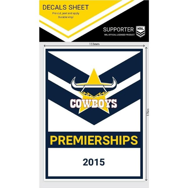 NRL Premiership History Decal - North Queensland Cowboys - Premier Stickers