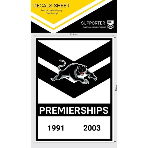 NRL Premiership History Decal - Penrith Panthers - Premier Stickers