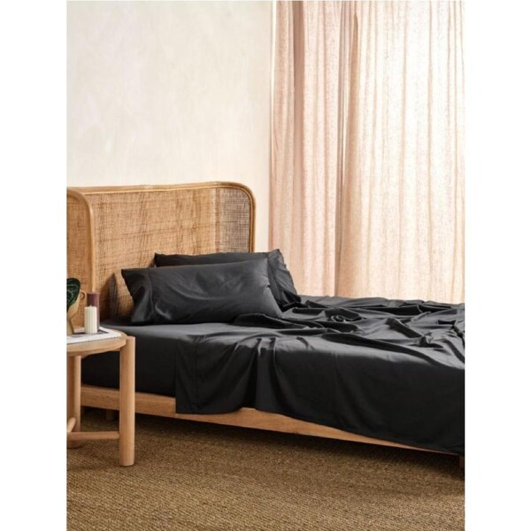 Linen House Nara Charcoal Sheet Set - King