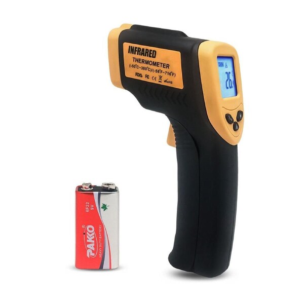 KASA Temperature Gun Digital Laser Infrared Thermometer Black Yellow