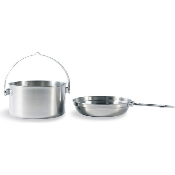 Tatonka Scout Kettle Pot & Frypan Cookware Set 1.6L Stainless Steel/Lightweight