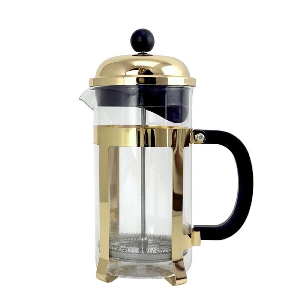 Golden French Press Coffee Plunger Glass 600ml Tea Coffee Maker