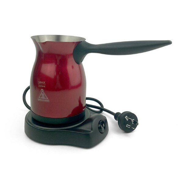 Mornest Red Electric Turkish Greek Arabic Coffee Maker Pot Automatic Sensor Anti Overflow