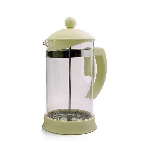 Yellow 1000ml Tea Coffee Maker Tea Pot Macaron Color French Press Coffee Plunger Glass