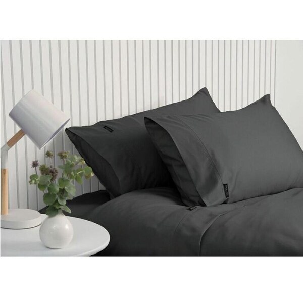 Sheraton Luxury 1000TC Cotton Super King Fitted Sheet Set w/ Pillowcases Fossil