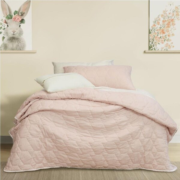 Bolston Pink Kids Coverlet Set Single/Double