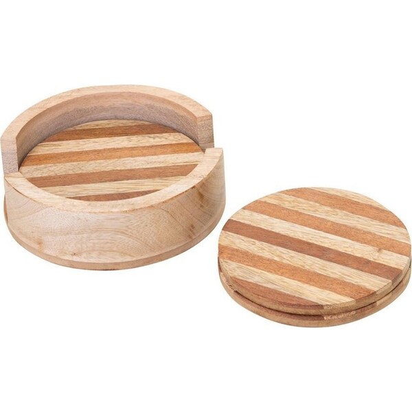 4PK J.Elliot 10cm Wooden Round Willow Coasters Natural Drink Kitchen f/Cups/Mugs