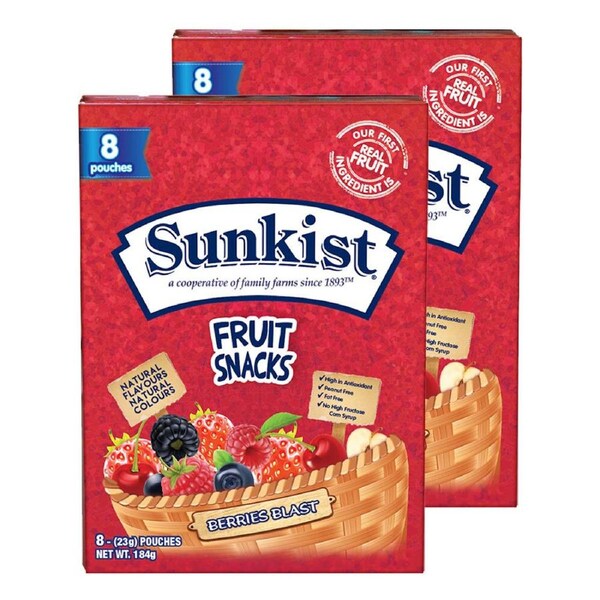 16x Sunkist Berries Blast 23g Flavour Chewy Confectionery Candy/Sweets/Lolly